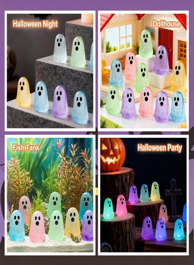 AuraGlaze 50pcs Halloween Mini Ghosts Figures, Small Little Resin Ghost, Tiny Ghost in The Dark Miniature Figurines for Halloween,Plant Pot Landscape,Garden Party Decor - Image 5